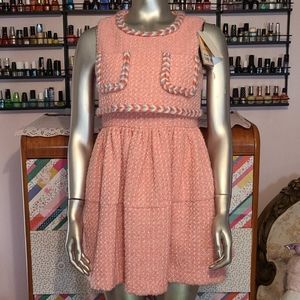 Bread n Butter lounge pink light blue tweed tank dress chic girly nwt rare sz 1